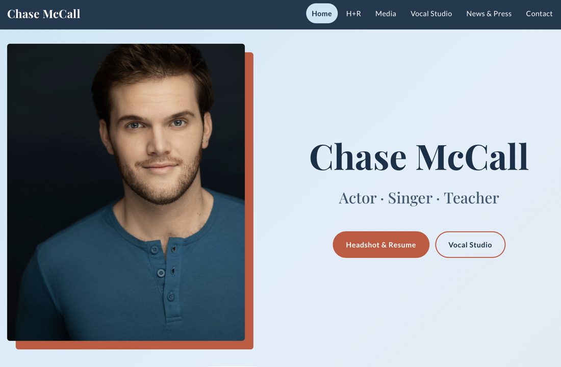 Homepage of chasemccall.me
